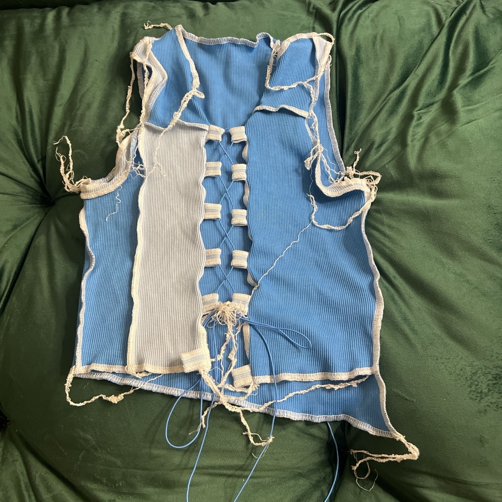 Blue corset top